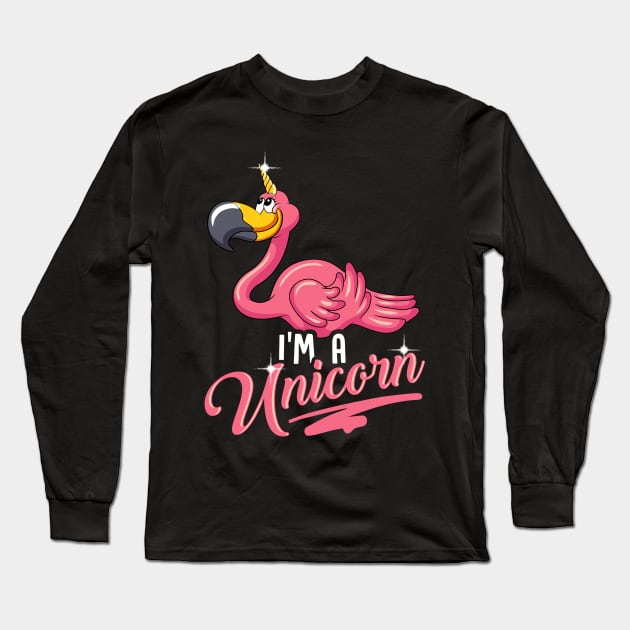 Adorable I'm a Unicorn Flamingo Cute Animal Long Sleeve T-Shirt by theperfectpresents